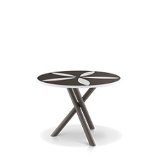 Sand Dollar Side Table 42" Tex Gray - Charcoal and White Duraboard